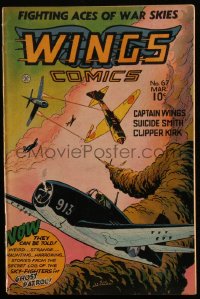 4f0372 WINGS COMICS #67 comic book March 1946 art by Lee Elias, Hollingsworth, Hopper & more!