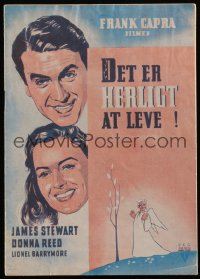 4f1075 IT'S A WONDERFUL LIFE Danish program 1948 James Stewart, Donna Reed, Frank Capra, different!