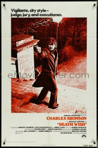 4f0750 DEATH WISH 1sh 1974 vigilante Charles Bronson is the judge, jury & executioner!