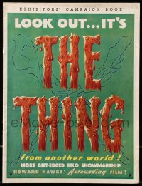 4f0275 THING English pressbook 1951 Howard Hawks classic horror, full-color art from 1sheet, rare!