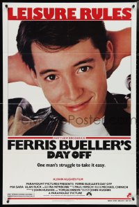 4f0779 FERRIS BUELLER'S DAY OFF 1sh 1986 c/u of Matthew Broderick in John Hughes teen classic!