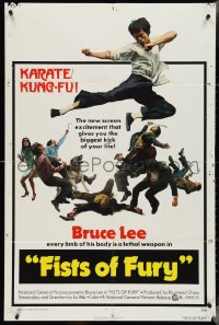 4f0782 FISTS OF FURY 1sh 1973 Bruce Lee gives you biggest kick of your life, great kung fu image!