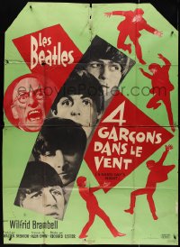 4f0131 HARD DAY'S NIGHT French 1p 1964 Beatles in 1st film, John, Paul, George & Ringo, very rare!