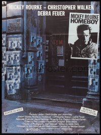 4f0133 HOMEBOY advance French 1p 1988 cool different art of boxer Mickey Rourke on posters!