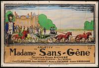 4f0097 MADAME SANS GENE French 2p 1941 art of Arletty in horse-drawn carriage by Georges Dastor!