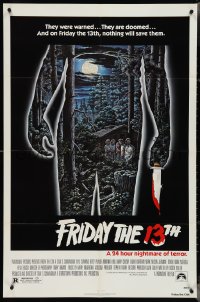 4f0787 FRIDAY THE 13th 1sh 1980 great Alex Ebel art, slasher classic, 24 hours of terror!