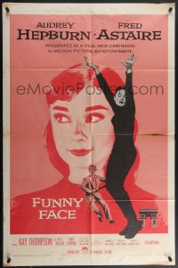 4f0791 FUNNY FACE 1sh 1957 art of Audrey Hepburn close up & full-length + Fred Astaire!