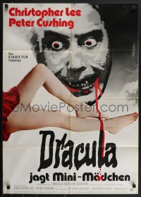 4f0343 DRACULA A.D. 1972 German 1972 Hammer, completely different art of vampire Christopher Lee!