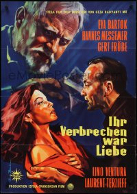 4f0356 TWELVE HOURS BY THE CLOCK German 1960 different art of Lino Ventura & Eva Bartok, ultra rare!