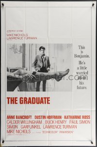 4f0803 GRADUATE style A pre-awards 1sh 1968 classic image of Dustin Hoffman & sexy leg, very rare!