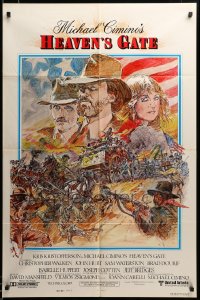 4f0813 HEAVEN'S GATE style B int'l 1sh 1981 completely different art of Kristofferson & battle!