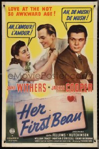 4f0817 HER FIRST BEAU 1sh 1941 Jane Withers, Jackie Cooper, love at the not so awkward age!