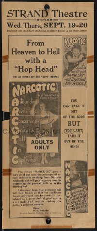 4f1081 NARCOTIC local theater herald 1933 Dwain Esper, drug addiction, great taglines, ultra rare!