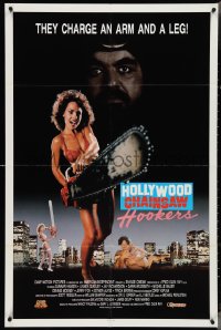 4f0820 HOLLYWOOD CHAINSAW HOOKERS 1sh 1988 Gunnar Hansen, wacky horror, they charge an arm and a leg!