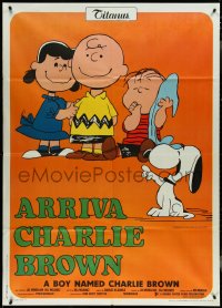 4f0192 BOY NAMED CHARLIE BROWN Italian 1p 1970 different art of Charles Schulz's Snoopy & Peanuts!