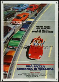 4f0207 FERRIS BUELLER'S DAY OFF Italian 1p 1987 best different art of Broderick & friends in Ferrari!