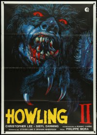 4f0217 HOWLING II Italian 1p 1989 cool and different Josh Kirby werewolf monster art!