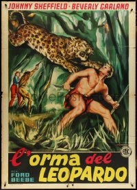 4f0222 KILLER LEOPARD Italian 1p 1956 Sheffield as Bomba the Jungle Boy, Renato art!