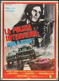 4f0226 LEFT HAND OF THE LAW Italian 1p 1975 La Polizia interviene: ordine di uccidere, cool art!