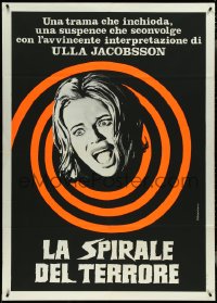 4f0237 NIGHTMARE Italian 1p 1969 art of terrified Ulla Jacobsson in orange spiral, ultra rare!