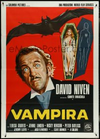 4f0239 OLD DRACULA Italian 1p 1975 Vampira, David Niven as the Count, different horror art!