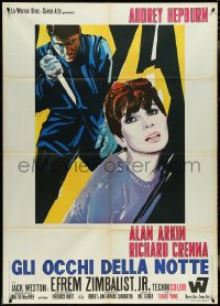 4f0261 WAIT UNTIL DARK Italian 1p 1968 different art of blind Audrey Hepburn terrorized by Arkin!