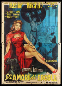 4f0421 HERCULES & THE HYDRA Italian 2p 1960 Putzu art of sexy Jayne Mansfield & Mickey Hargitay!