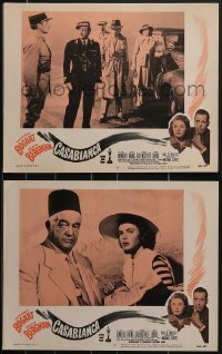 4f0663 CASABLANCA 2 LCs R1956 Curtiz, Humphrey Bogart, Bergman, Rains, Henreid, Greenstreet, rare!