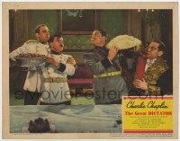 4f0512 GREAT DICTATOR LC 1940 classic image of Charlie Chaplin & Oakie w/spaghetti & meatballs, rare!