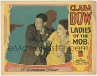 4f0519 LADIES OF THE MOB LC 1928 shadow of gun pointing at Clara Bow & Richard Arlen, ultra rare!