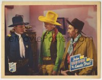 4f0522 LONELY TRAIL LC 1936 great c/u of young cowboy John Wayne laughing at Texas State Policeman!