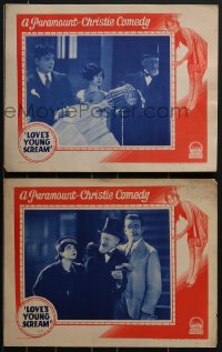 4f0669 LOVE'S YOUNG SCREAM 2 LCs 1928 Anne Cornwall & Jack Duffy in Paramount-Christie Comedy, rare!