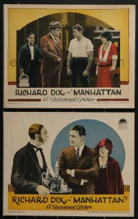 4f0670 MANHATTAN 2 LCs 1924 great images of romantic Richard Dix & Jacqueline Logan, ultra rare!