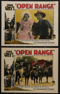 4f0673 OPEN RANGE 2 LCs 1928 Betty Bronson, Lane Chandler, from the Zane Grey western novel, rare!