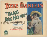 4f0479 TAKE ME HOME TC 1928 romantic c/u of Bebe Daniels & Neil Hamilton embracing, ultra rare!