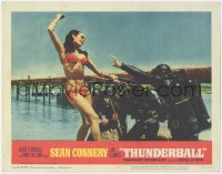 4f0581 THUNDERBALL LC #6 1965 sexy Martine Beswick in bikini with knife fighting frogmen w/ spears!