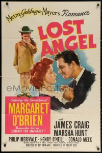 4f0861 LOST ANGEL 1sh 1944 full-length image of cute Margaret O'Brien, James Craig, Marsha Hunt