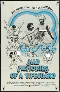 4f0875 MAD MEMORIES OF A LIFEGUARD 25x38 1sh 1973 wild images w/sexy naked Pia Trajun in water!