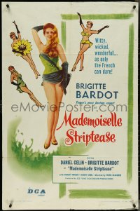 4f0876 MADEMOISELLE STRIPTEASE 1sh 1957 Brigitte Bardot is France's most luscious export!