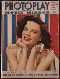 4f0304 PHOTOPLAY magazine July 1942 great cover portrait of pretty Judy Garland by Paul Hesse!