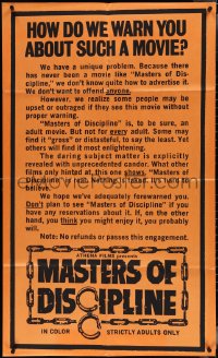 4f0889 MASTERS OF DISCIPLINE 1sh 1975 how do we warn you about such a movie - with lots of text!