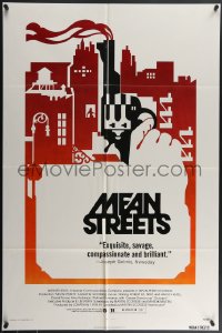 4f0892 MEAN STREETS 1sh 1973 Robert De Niro, Martin Scorsese, cool artwork of hand holding gun!