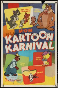 4f0896 MGM KARTOON KARNIVAL 1sh 1954 Tom & Jerry, Spike & Tyke, Barney Bear, Droopy, Lucky Ducky!