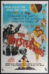 4f0911 MYSTERIANS 1sh 1959 they're abducting Earth's women & leveling its cities, RKO printing!