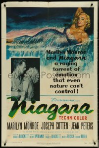 4f0915 NIAGARA 1sh 1953 classic art of giant sexy Marilyn Monroe on famous waterfall + added image!