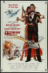 4f0924 OCTOPUSSY 1sh 1983 Goozee art of sexy Maud Adams & Roger Moore as James Bond 007!