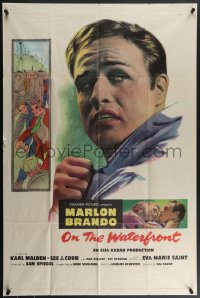 4f0928 ON THE WATERFRONT 1sh 1954 Elia Kazan directed, Budd Schulberg wrote it, Marlon Brando!