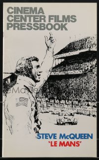 4f0398 LE MANS pressbook 1971 great different artwork of race car driver Steve McQueen!