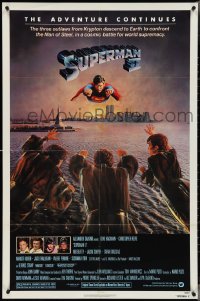 4f0987 SUPERMAN II NSS style 1sh 1981 Christopher Reeve, Terence Stamp, great image of villains!