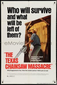 4f0999 TEXAS CHAINSAW MASSACRE 1sh 1974 Hooper cult classic slasher horror, Bryanston 1st release!